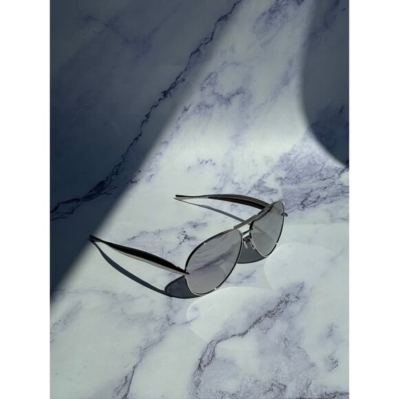 NEW Bottega Veneta BV1305S Sardine Silver Mirror Aviator - Picture 3 of 7